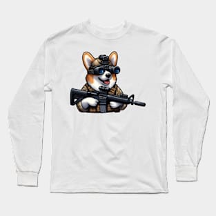 Tactical Corgi Long Sleeve T-Shirt